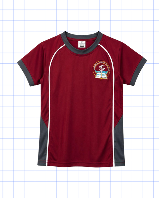 CAMISA DEPORTIVA BURGANDY: PRIMERO A DUODÉCIMO GRADO