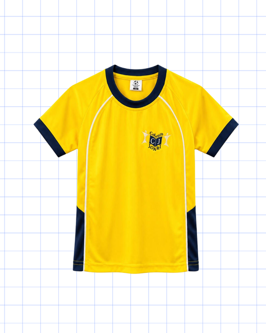 CAMISA DEPORTIVA AMARILLA: KINDER A DUODÉCIMO GRADO