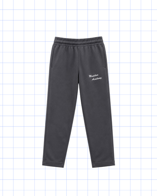 PANTALÓN DEPORTIVO CHARCOAL GRAY CON LOGO: PRIMERO A DUODECIMO GRADO