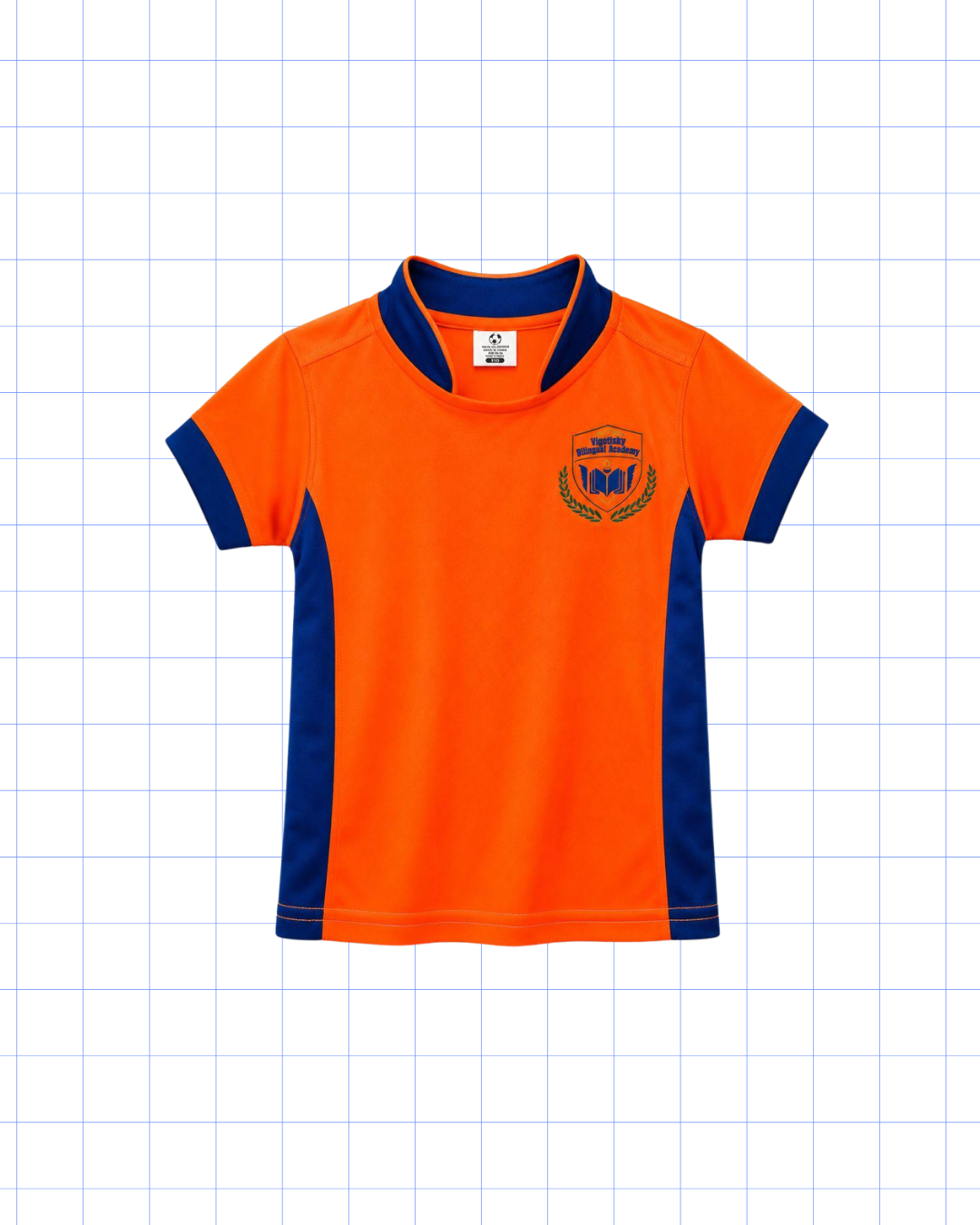 KINDER A QUINTO GRADO: CAMISA DEPORTIVA ANARANJADA CON LOGO